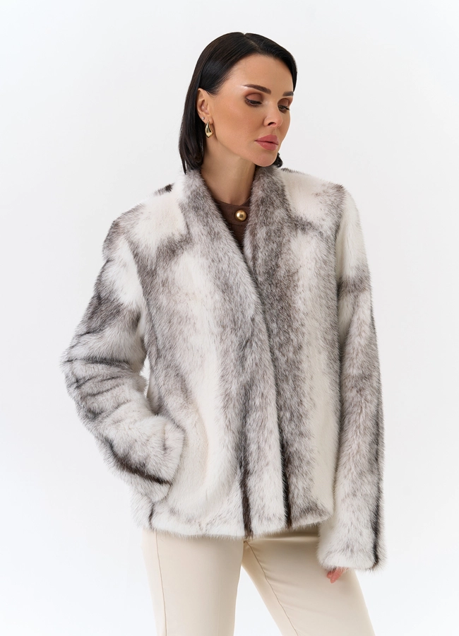 Жакет из меха норки крестовки Cross модель № 32136 универмаг малина