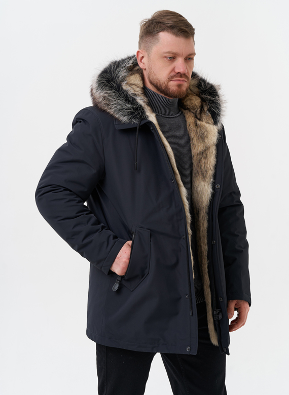 Парка мужская на мехе из волка