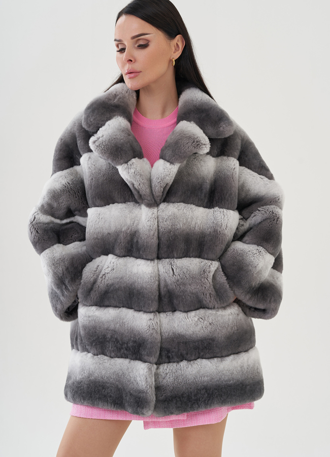 Шуба из кролика оверсайз модель № 25046 универмаг малина