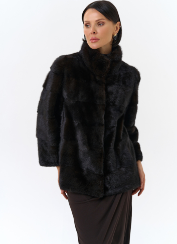 Поперечная шуба из норки