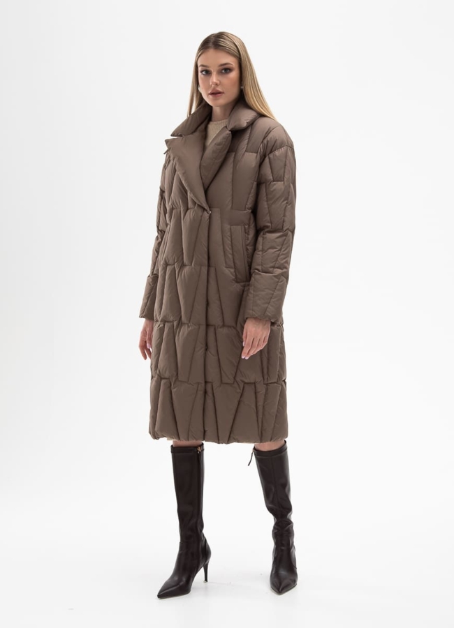 Женский пуховик с английским воротником модель № 31141 в рассрочку
