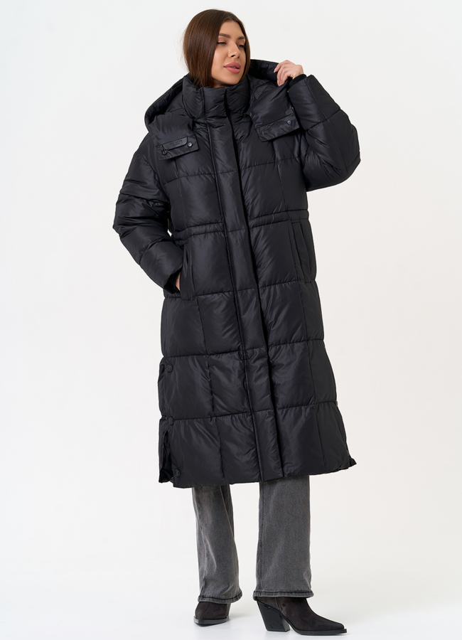 Женский пуховик черного цвета модель № 31599 в рассрочку