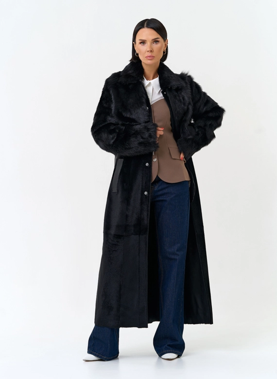 Женская натуральная дубленка трансформер фото