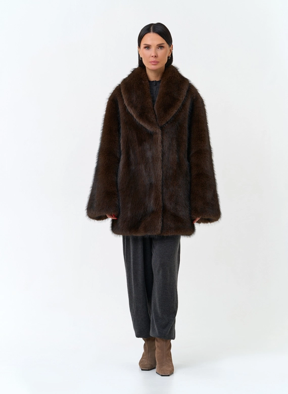 Женская шуба из эко меха фото
