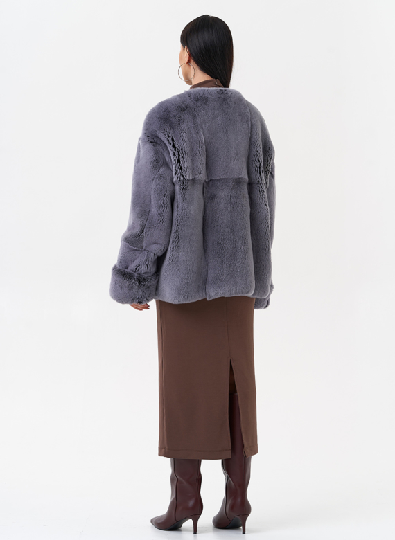 Короткая шуба из меха кролика