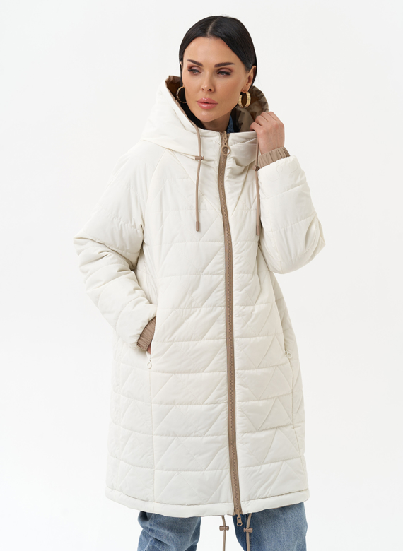 Женская удлиненная куртка с капюшоном
