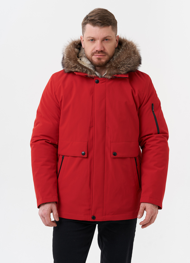 Парка мужская на мехе из волка модель № 29068 в кредит