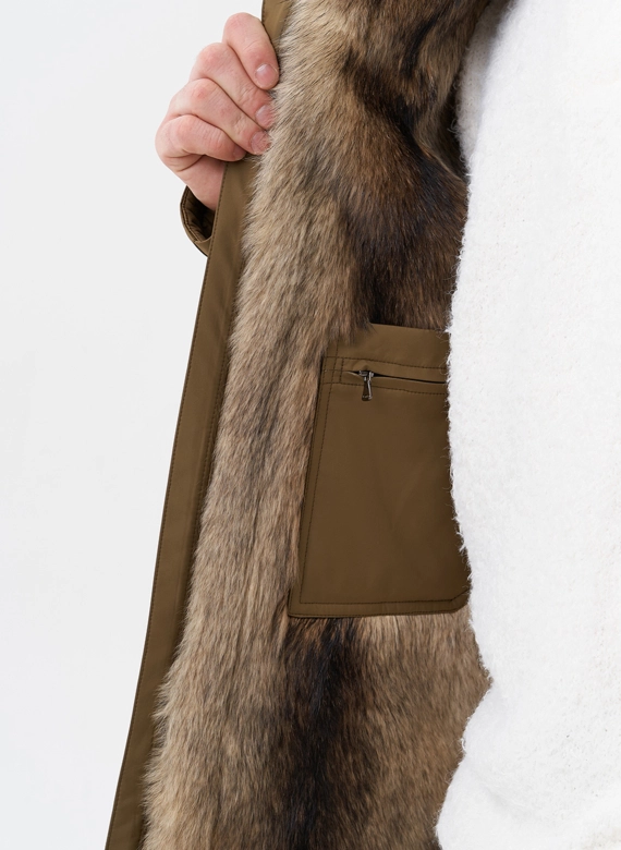 Парка мужская на мехе из волка фото