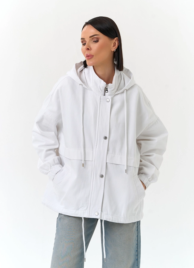 Женская джинсовая куртка с капюшоном модель № 33126 универмаг малина