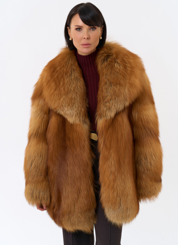 Шуба из рыжей лисы