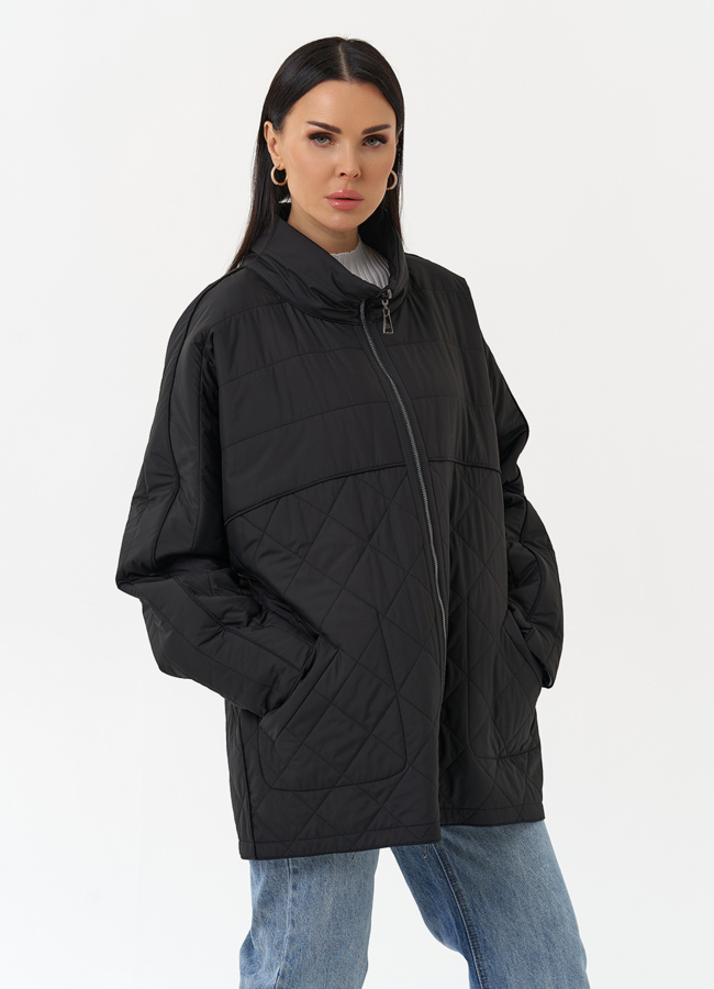 Женская двухсторонняя куртка с воротником стойкой модель № 30008 в кредит